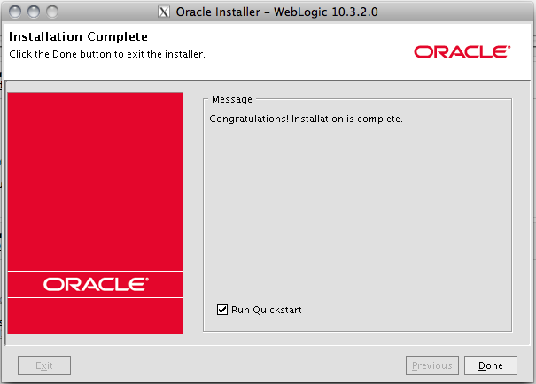 Oracle Installer - Weblogic 10.3.2.0