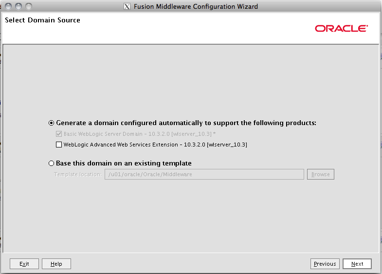 Fusion Middleware Configuration Wizard