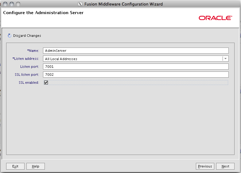 Fusion Middleware Configuration Wizard