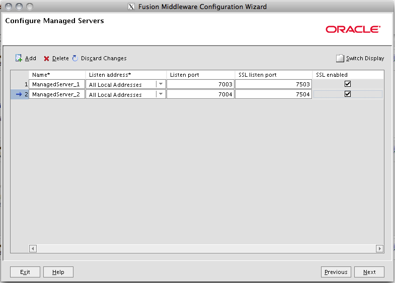 Fusion Middleware Configuration Wizard