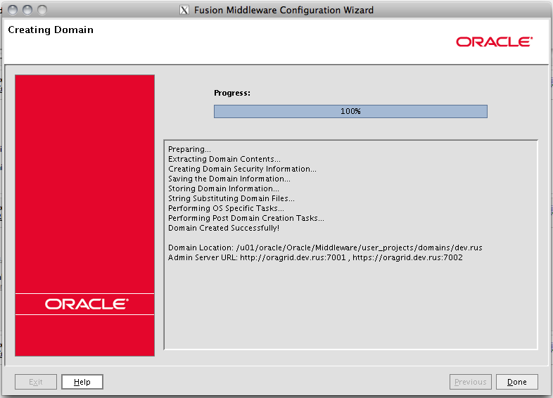 Fusion Middleware Configuration Wizard