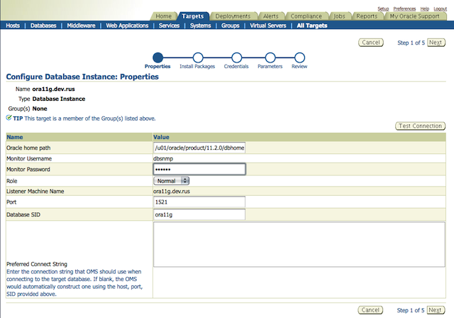 Configure Database Instance Properties