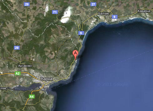 Карта Болгарии: Варна, Балчик