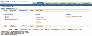 Linux Administration page in EM Grid Control 11g