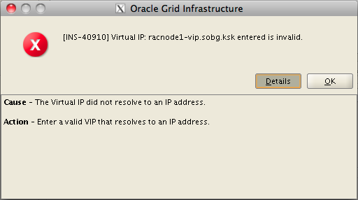 Virtual IP Entered is invalid
