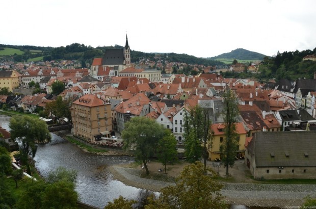 Вид на город с моста в замке