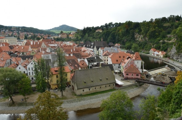 Вид на город с моста в замке