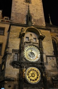 Пражские куранты вечером